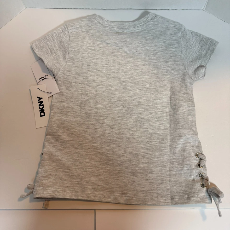Girl's T- Shirt - DKNY - Gray - Size 6 - NEW w/TAGS - Image 2 of 4