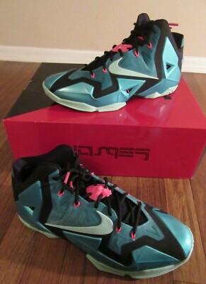 Nike LEBRON 11 XI Size 11.5 Sport Turquoise Mint Black 616175 330 South Beach DS