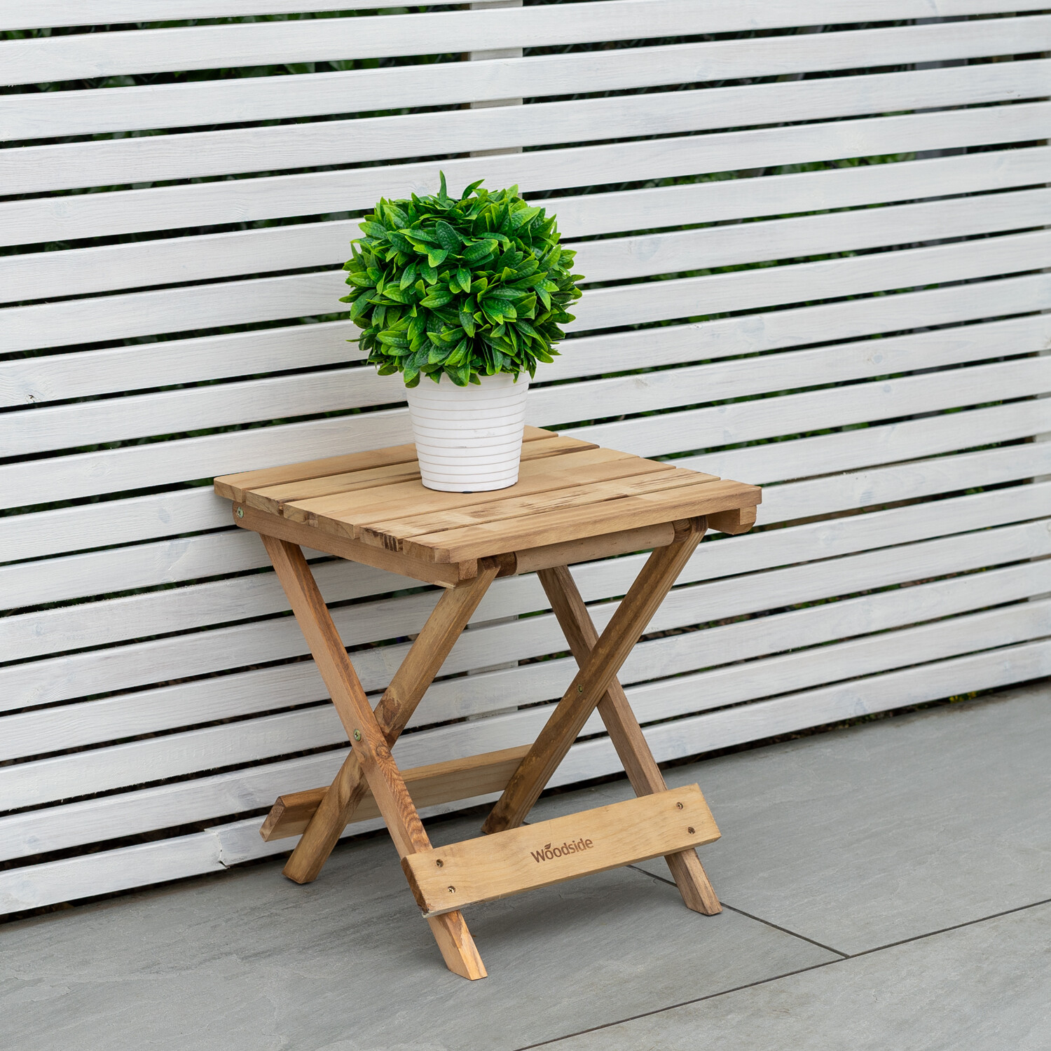 Woodside Folding Coffee Side Snack Table Wooden Garden Patio Furniture