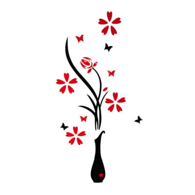 3D Flower Decal Mirror Wall Sticker DIY Removable Art Mural Home Room Decor