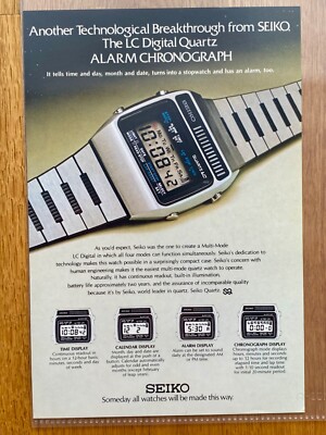 Seiko LC Digital Quartz Chronograph  70s retro 1978 Vintage Ad Werbung Reklame