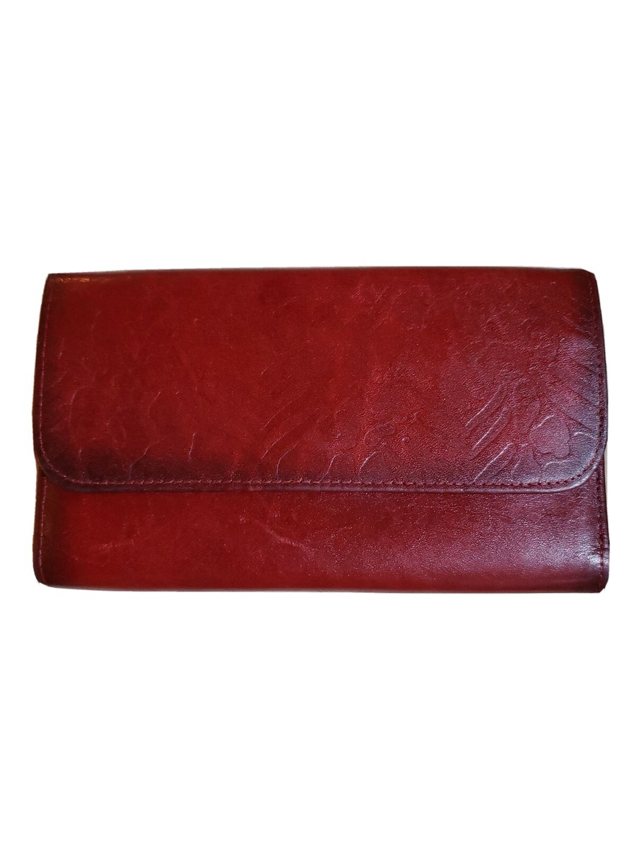 Princess Gardner Full Grain Cowhide Leather Wallet Tri-Fold Coin