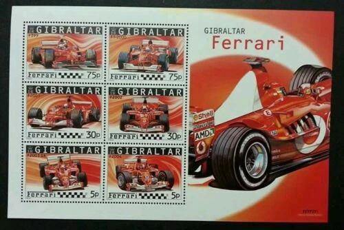 Gibraltar - "CARS ~ FORMULA 1 ~ FERRARI" MNH Miniature Sheet MS 2004  - Image 2 of 2