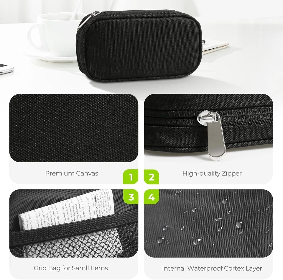 Canvas Bag Travel Pill Organizer 2 Times a Day AM/PM Weekly Pill Box 7 Day Box - Image 2 of 4