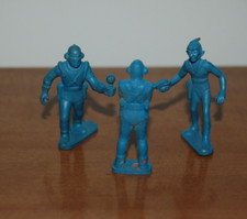 Lot of 3 Marx Tom Corbett Alien Martian Venusian Blue Figures 1950 Outer Space