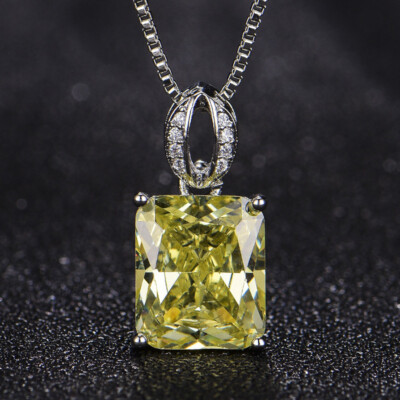 New Cute Girls Fashion Jewelry Yellow Citrine Gems Silver