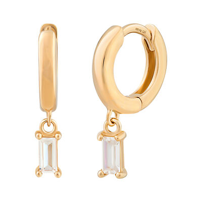 cai Creolen 925 Silber Ohrstecker vergoldet Anhänger Zirkonia Damen NEU earcandy
