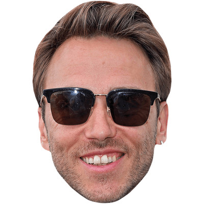 Thomas Hubner (Sonnenbrille) Promi Maske, flaches Kartengesicht, Kostüm Maske