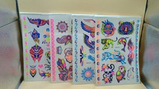 Yahanart Temporary Bright Neon Tribal Style Tattoos - Set Of 4