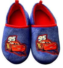 Lightning McQueen Slippers Plush Blue Red Disney Pixar Toddler 11/12 Racecar