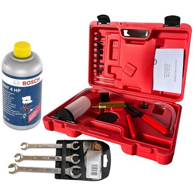 BOSCH 1987479112 Bremsflüssigkeit DOT 4 HP 0,5L + Bremsenentlüftungs Satz