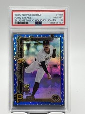2025 Topps Holiday - Paul Skenes #H70 Blue Holiday Lights PSA 8 Low POP Pirates