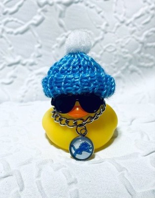 LIONS Glow in the Dark Mini Duck with Beanie, Shades & Necklace!