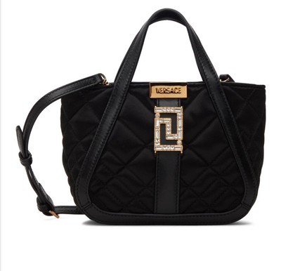 Versace Black Crystal Greca Goddess Bag  $1725.00 Retail  hot Deal
