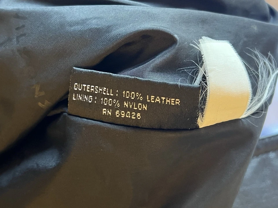 Chaqueta de Cuero Wilsons Años 90 De Colección Mujer Med Cuero Negro Moto Crop Geniune Motociclista Foto 3 de 4