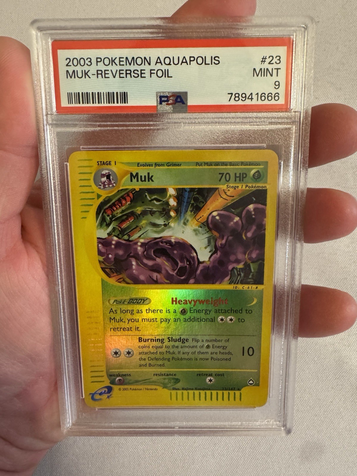 2003 Pokemon - Muk Reverse Holo Rare E Reader Aquapolis 23/147 PSA 9 Mint! WOTC