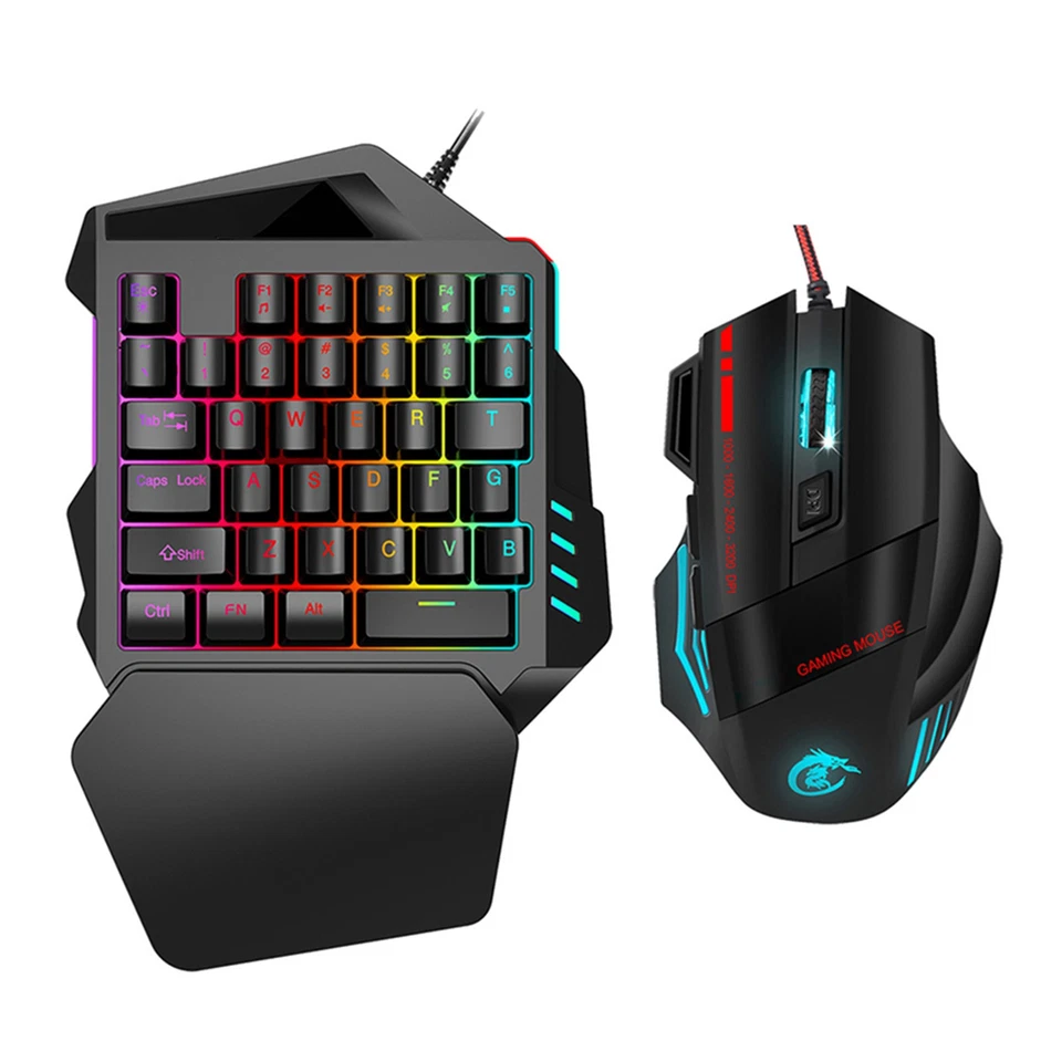  J50 OneHanded Gaming Mouse Keyboard Set Computer Accessory For Win2000 BEA - Image 4 of 4