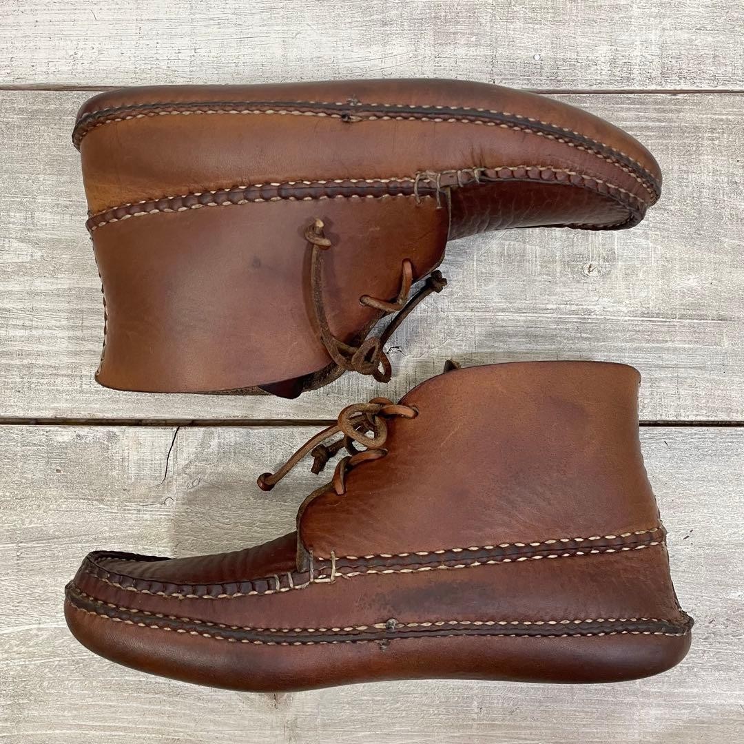 Rare leather sole arrow moccasin US8 | eBay