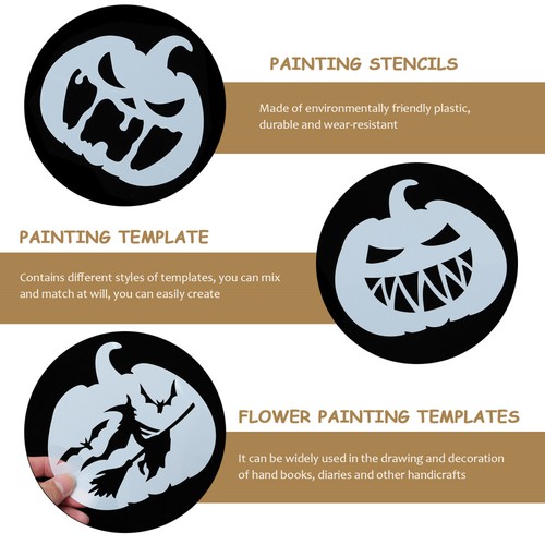 16pcs Creative Halloween Cutout Templates Cutout Templates Painting Decors - Picture 6 of 12