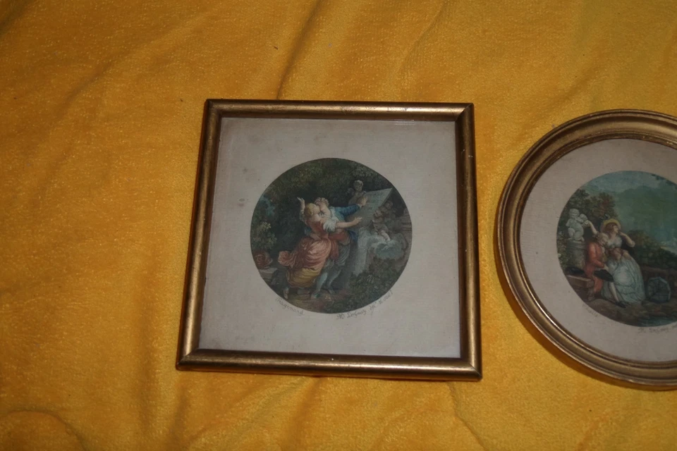 LOT 3 PETITES GRAVURES ANCIENNES ENCADREES SCENE GALANTE..FRAGONARD, CHALLE, BOI - Photo 2/4