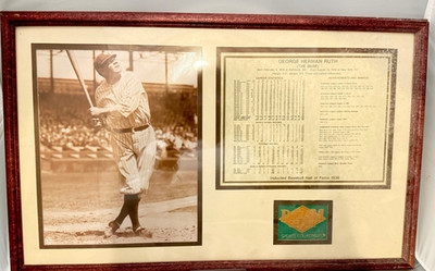 Framed Commemorative Photo Set Dedicated to Babe Ruth