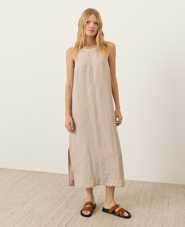 PACT Organic Linen Easy Tank Dress - Natural Yarn Dye