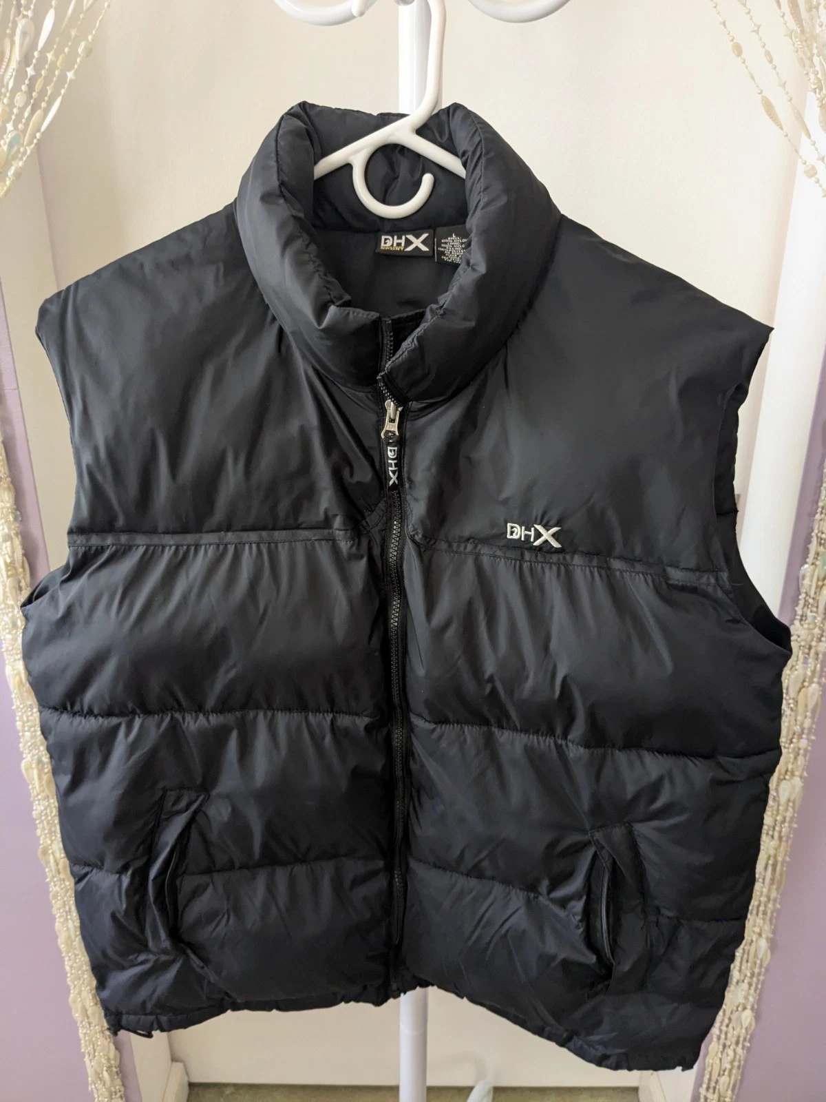 DHX Duck Head Sport BK Mens Puffer Vest Size L 2 Pockets Outside/1 Pocket Insde