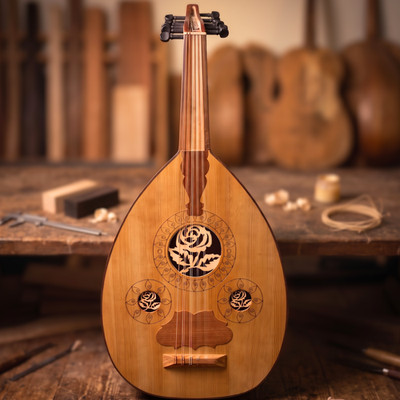 Arabic Oud Instrument Handmade, Middle Eastern Music ,Natural Wood Oud + Bag