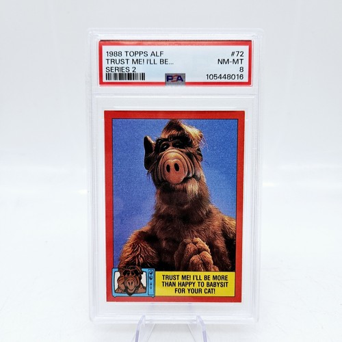 1987 Topps ALF I'll Be Happy To Babysit Your Cat #72 Graded PSA 8 - Bild 1 von 2