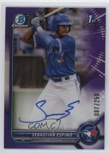 Sebastian Espino Bowman Chrome 2022 Purple Refractor /250 Auto