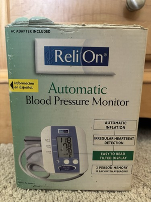#ad ReliOn Manual Inflate Digital Blood Pressure Monitor Arm Cuff Tested Works $13.99