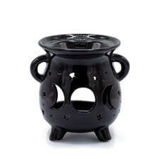 Image of Cauldron Oil Burner - Moon Phase - Black