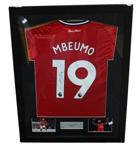 Signed Bryan Mbeumo Man U framed football shirt With Certificate of authenticity