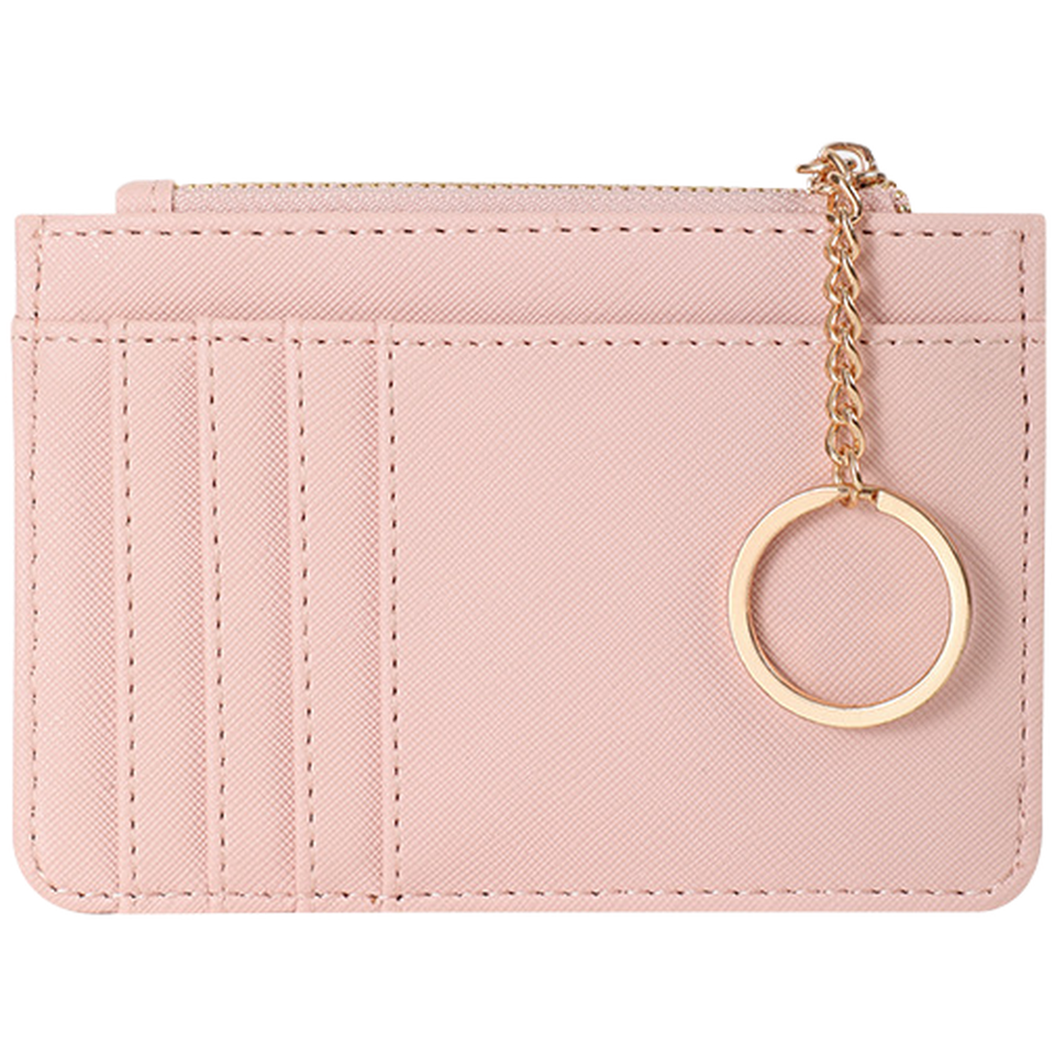 Women's Compact Card Wallet with Zippered Coin Pocket and 5 Card ...