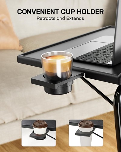 Sleek Modern TV Tray Table - 3 Tilt Angles & Adjustable Height for Comfort - Picture 9 of 10
