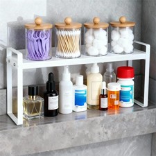 Small Expandable Medicine Cabinet Shelf, 3.58 Wide Metal Storage Stand with