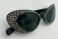 Vintage 1960s A-Paris Rhinestone Cat Eye Sunglasses made in France