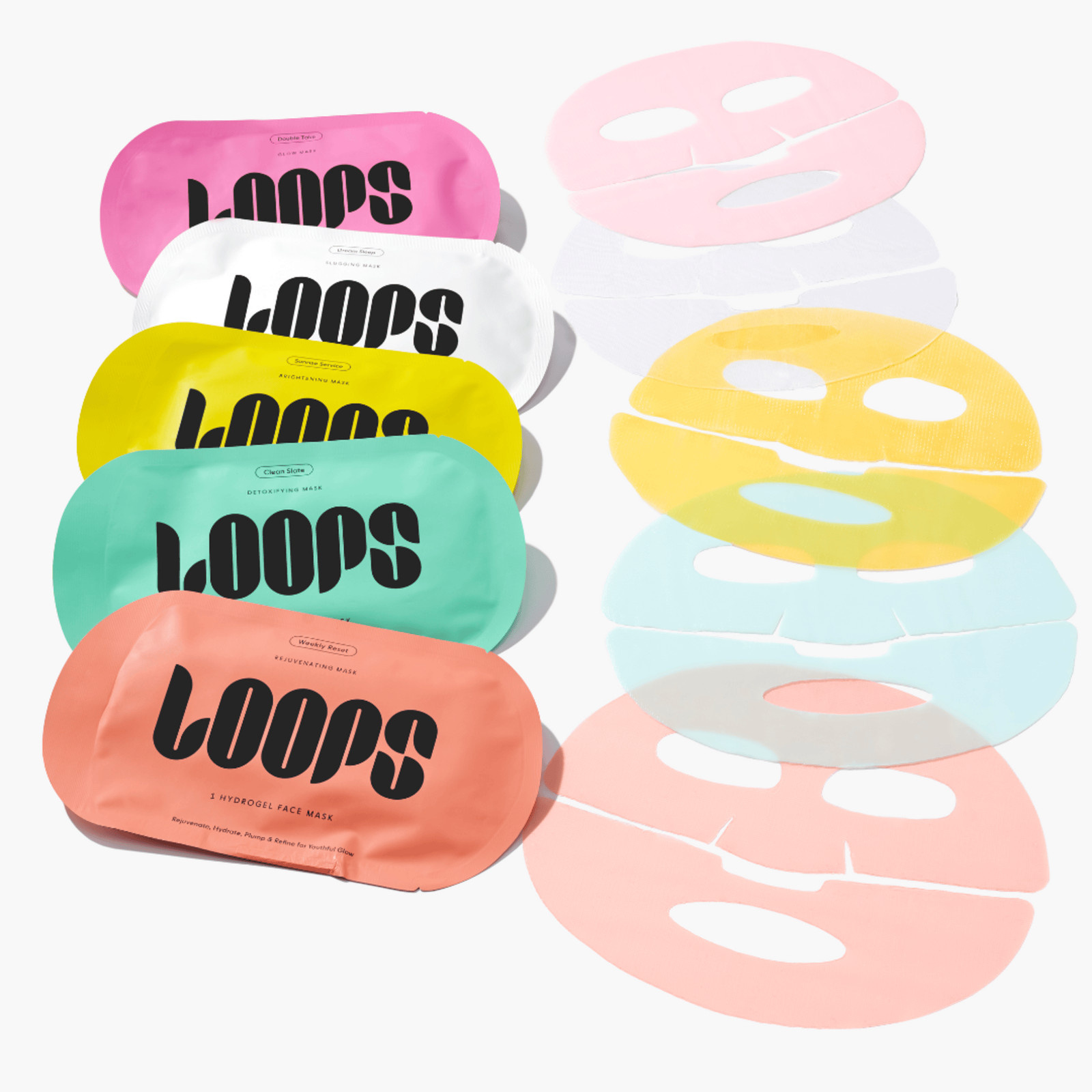Loops Variety Loop Assorted Hydrogel Face Masks, Set of 5