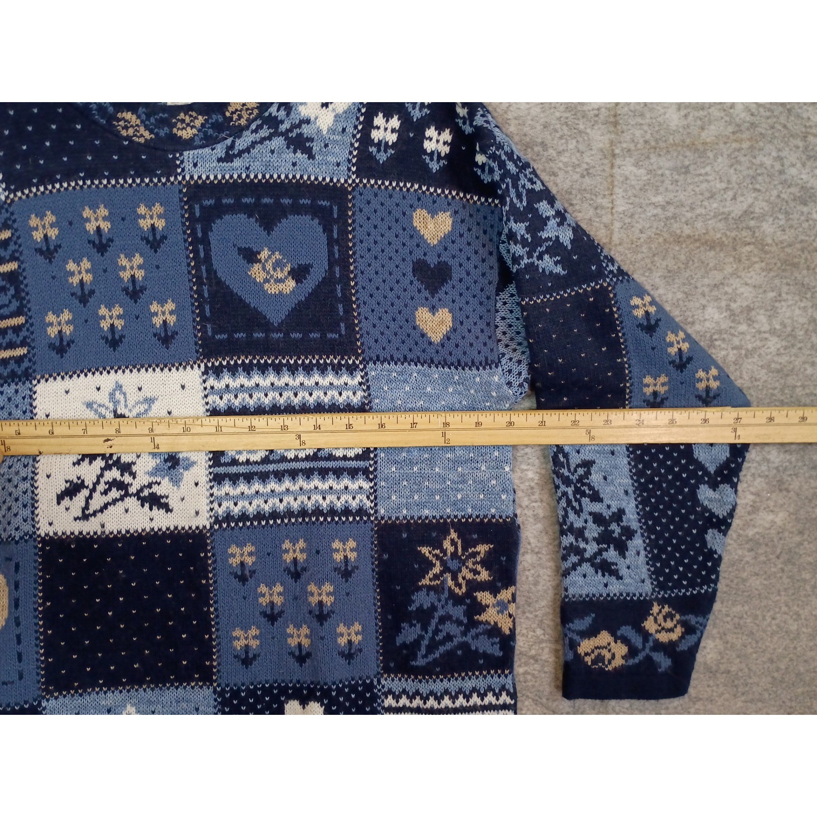 Adele Knitwear Womens Small Patchwork Vintage Coz… - image 9