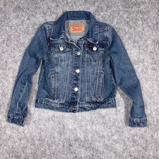 Levis Blue Denim Trucker Jacket Youth Kids Small 8-10 Yrs Classic Boys Med Wash