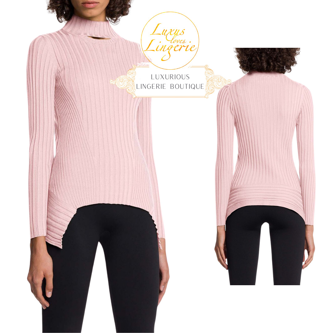 Cashmere Top Long Sleeves by Wolford in Marshmallow Pink Cozy with Cashmere