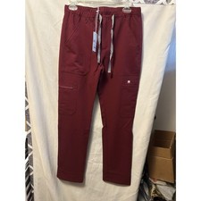 NWT Figs Men Cairo Cargo Scrub Pants Classic Straight Leg Fit Burgundy Size XS