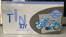 Harley-Davidson Friction Motorcycle Tin Toy 1950s Reproduction