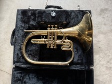Marching French Horn Brass Gold Lacquer with Case