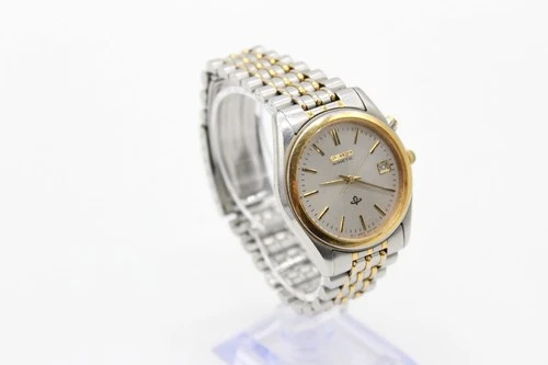 F Vintage Gents Seiko Kinetic Bi Metal Wristwatch Not Working Boxed