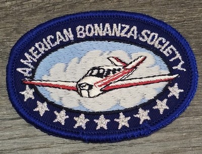 American Bonanza Society Embroidered Patch Vintage Aircraft Beechcraft 3.65''