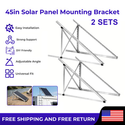 2 Sets 45in Adjustable Solar Panel Mounting Brackets,Ground Mount for RV/Boat US