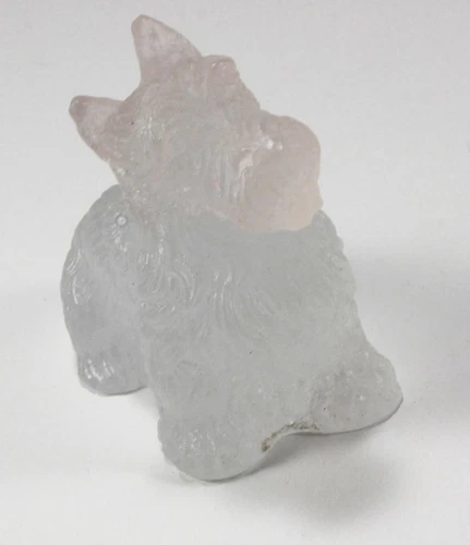 DAUM PATE-DE-VERRE GLASS YORKSHIRE TERRIER PUPPY DOG FIGURINE PAPERWEIGHT