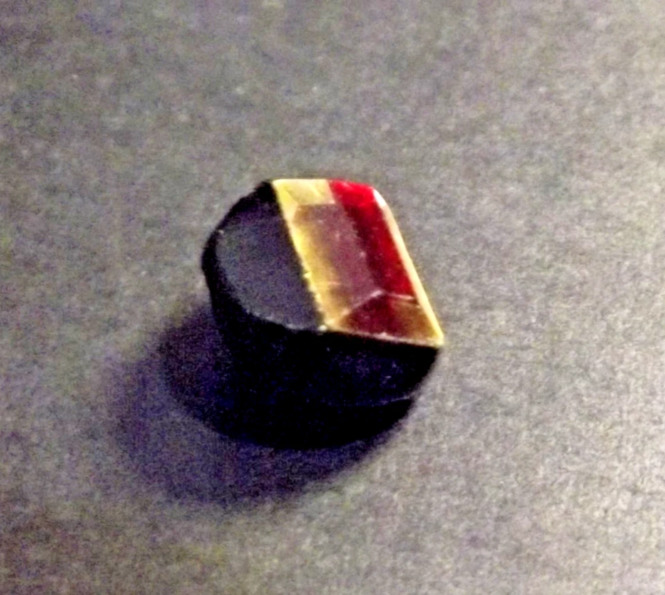 Antique 1800s Tingue Button - Black w/Gold & Red (4702) - Image 2 of 4