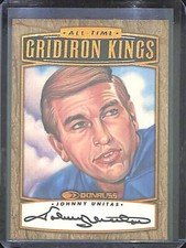 1999 Donruss All Time Gridiron Kings Autograph AGK2 Johnny Unitas No 270 of 1000